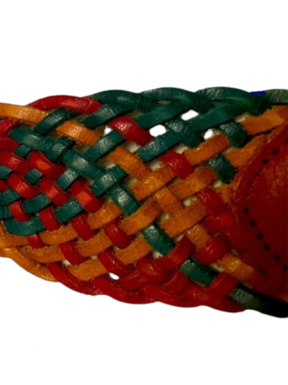 Y2K Hollister VTG Rare Large Metal Buckle Multi Color Braided Leather Belt